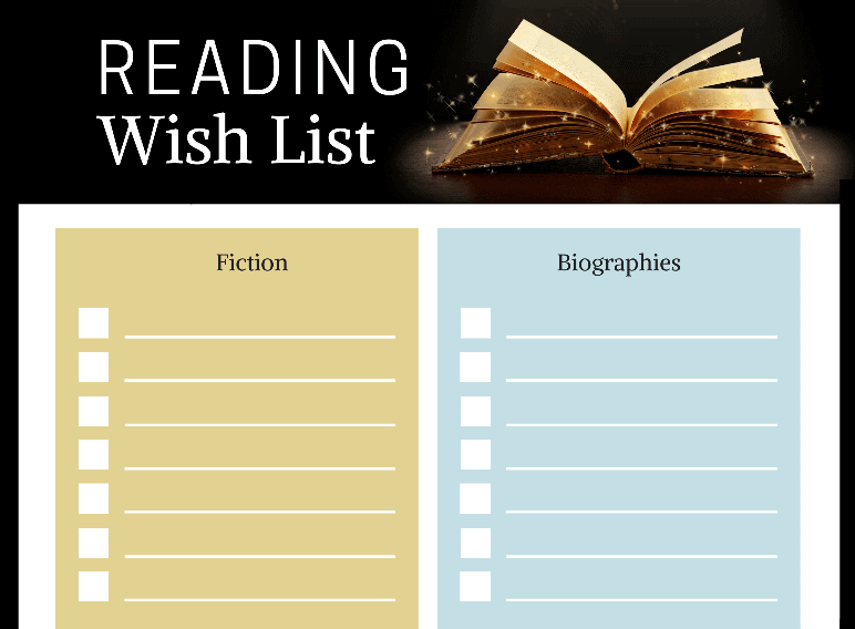 My Reading Wish List (Fillable)