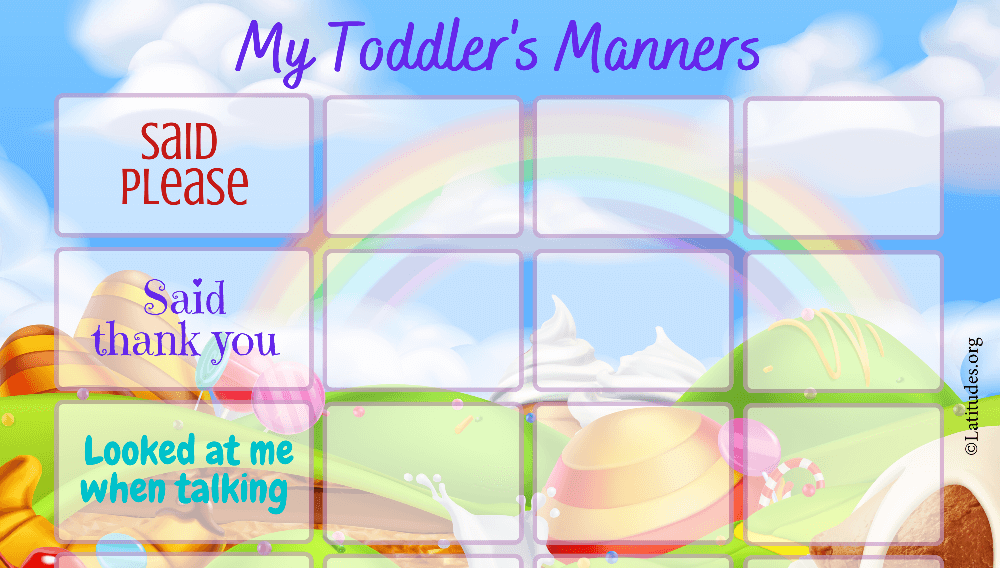 My Toddler's Manners Behavior Chart