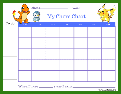 Pokemon Star Chore Chart (Fillable) – ACN Latitudes