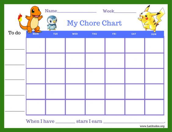 Pokemon Star Chore Chart (Fillable) - ACN Latitudes