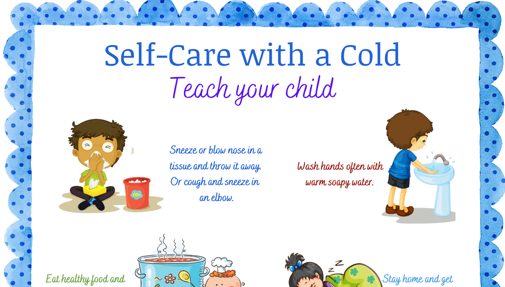 Pre-K Self-Care with a Cold Printable Poster