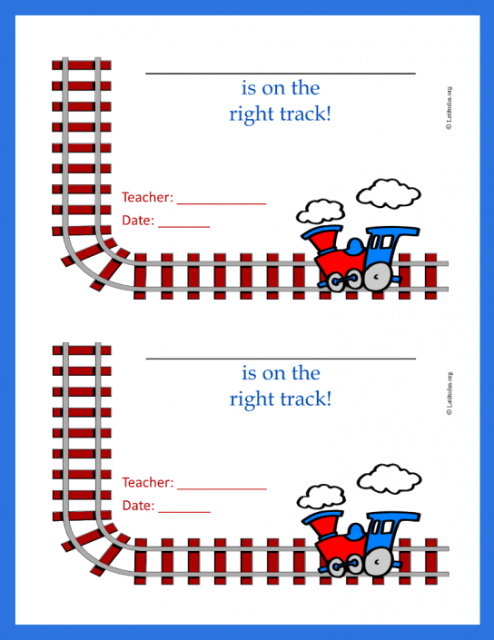 Right Track Train Behavior Chart (Fillable) - ACN Latitudes