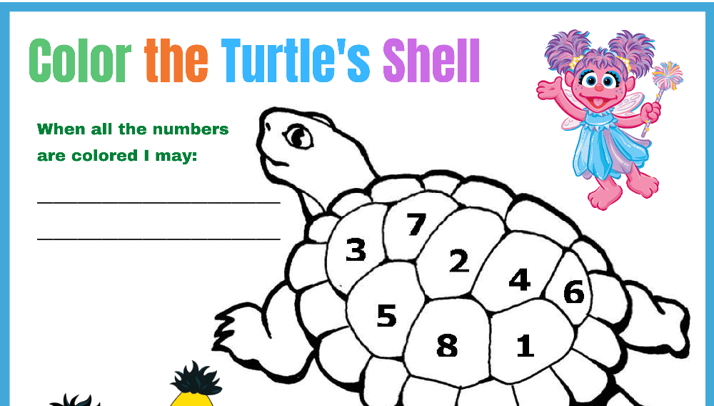 Sesame Street Color the Turtles Back Behavior Chart (Fillable)