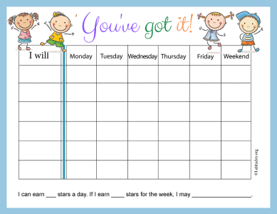 You've Got It Weekly Behavior Chart (fillable) - Acn Latitudes