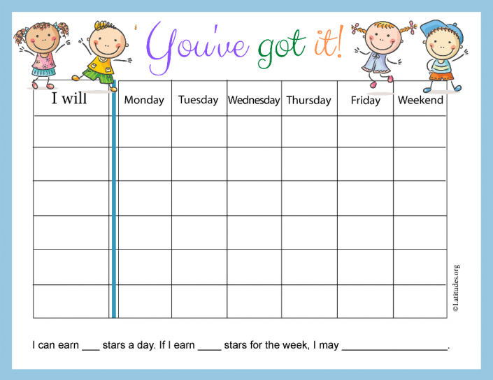 You've Got It Weekly Behavior Chart (Fillable) - ACN Latitudes