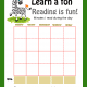 Zebra Learn a Ton Reading is Fun Minutes Chart (Fillable)