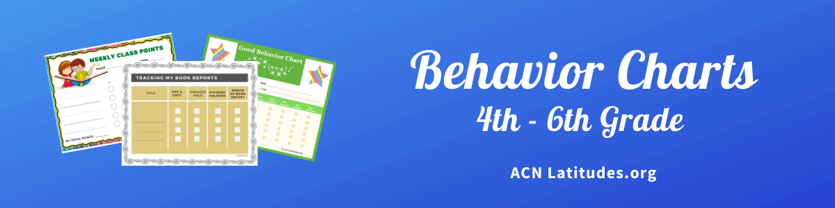 Behavior Charts 4th to 6th Grades Header Teachers