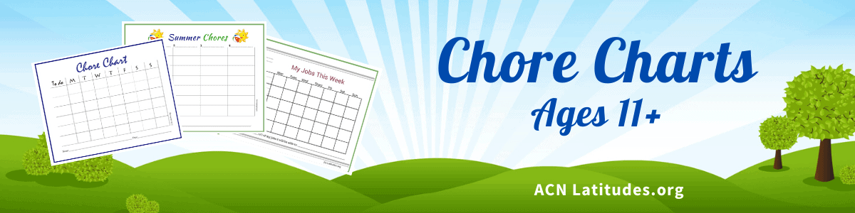 Chore Charts Ages 11 Plus Header