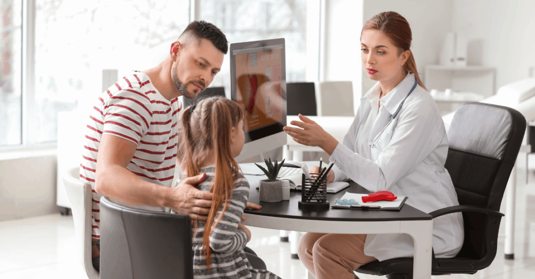 family with doctor