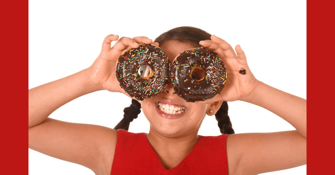 Girl with donuts