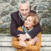 Older couple on a bench