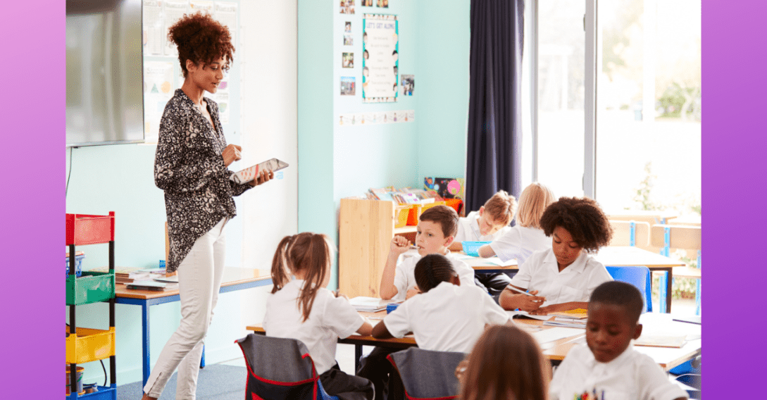 Young children in class