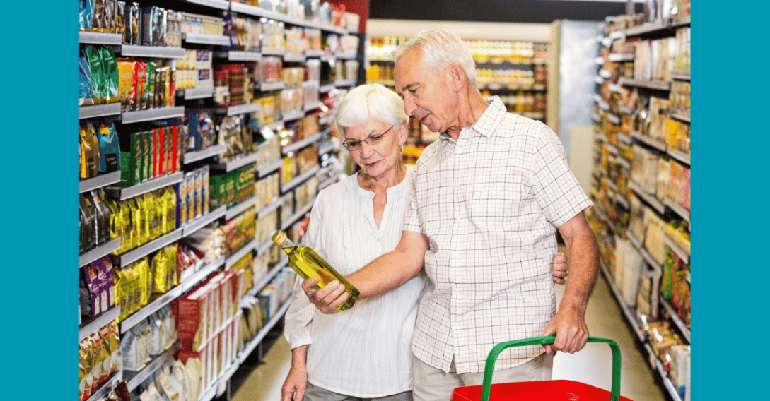 Couple in grocery store