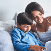 Pregnant mother and son