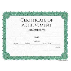 Intermediate Achievement Certificate