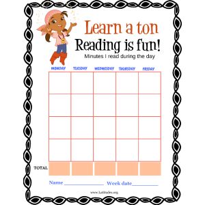 Izzy Never Land Pirates Learn a Ton Reading is Fun Chart