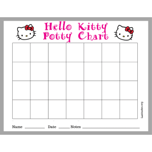 Hello Kitty Potty Training Chart (Fillable)