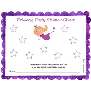 Princess Potty Training Sticker Chart (Fillable)