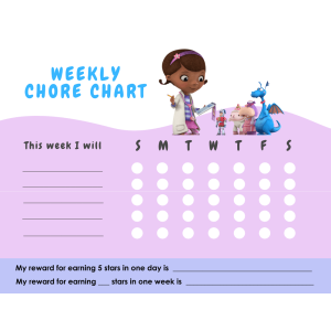 Doc McStuffins Weekly Chore Chart (Fillable)