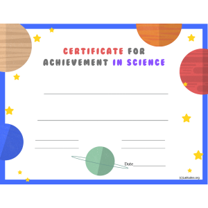 Achievement in Science Certificate