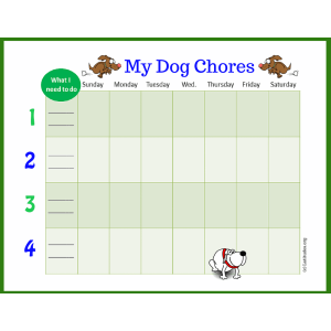 My Dog Weekly Chores Chart