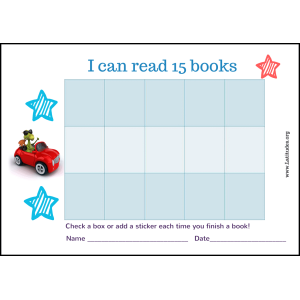 Read 15 Books Car Reading Chart (Fillable)