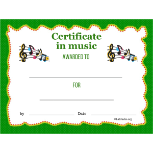 Music Certificate Award (Fillable)