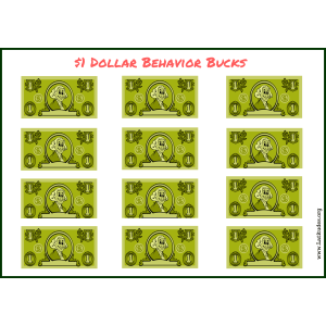 One Dollar Green Behavior Bucks