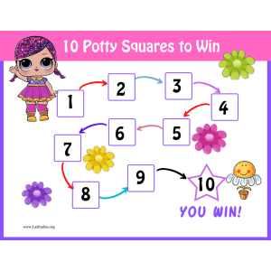 L.O.L. 10 Squares to Win Potty Training Chart