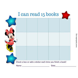 Minnie Mouse I Can Read 15 Books Chart