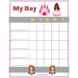 My Day Princess Sticker Chart (Fillable)