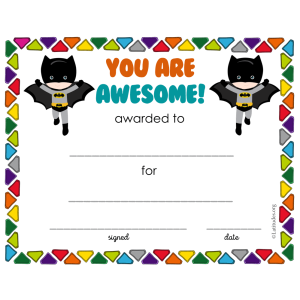 Batman You Are Awesome Award (Fillable)