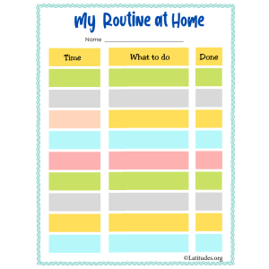 My Routine at Home Blank (Fillable)