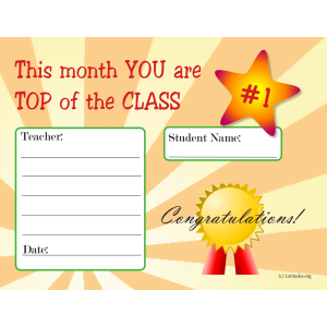 Top of the Class Certificate