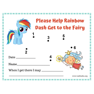 Help Rainbow Dash Get to Fairy Toddler Reward Chart (Fillable)