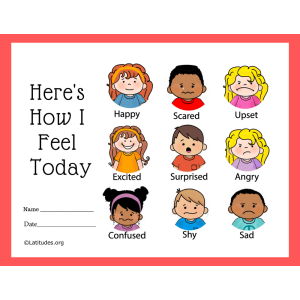 Here's How I Feel Today 9 Faces Feelings Chart (Fillable)