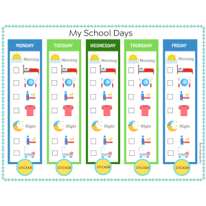 5 Day Primary Routine Chart