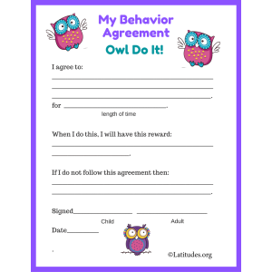 Owl Behavior Contract Agreement (Fillable)