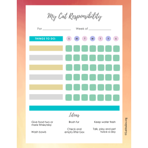 My Cat Responsibility Chart (Fillable)