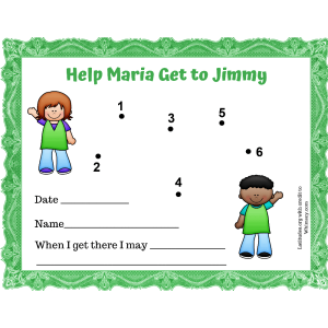 Help Maria Get to Jimmy Dot to Dot Behavior Chart (Fillable)