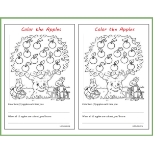 Rabbits Color the Apples Behavior Chart