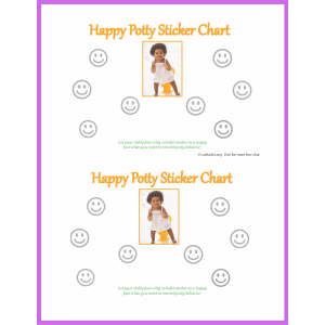 Happy Girl Potty Sticker Chart