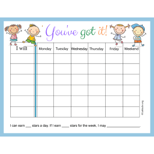 You've Got It Weekly Behavior Chart (Fillable)