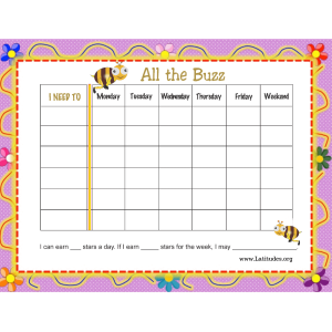 All the Buzz Weekly Behavior Chart (Fillable)