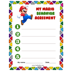 My Mario Behavior Agreement (Fillable)