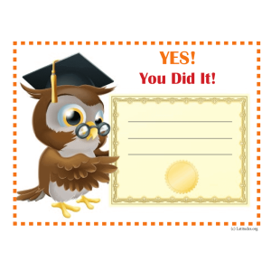 Wise Owl Achievement Certificate