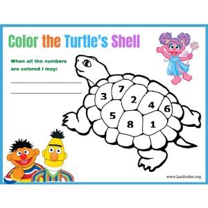 Sesame Street Color the Turtles Back Behavior Chart (Fillable)