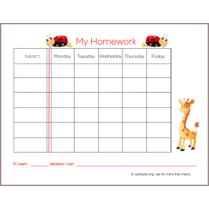 Primary Homework Chart