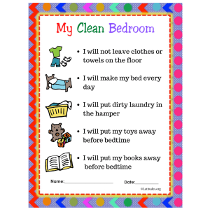 Clean Bedroom Contract PreK Primary