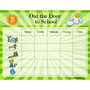 Out the Door to School Star Chart